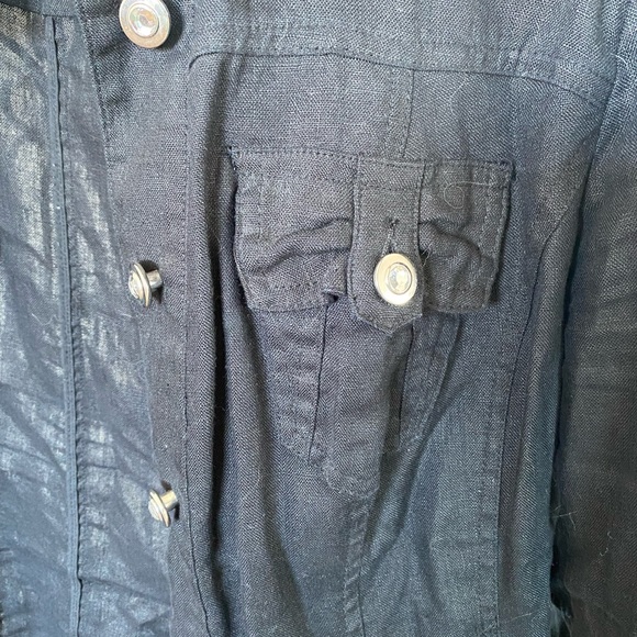 INC Black Linen Jacket - Picture 2 of 5